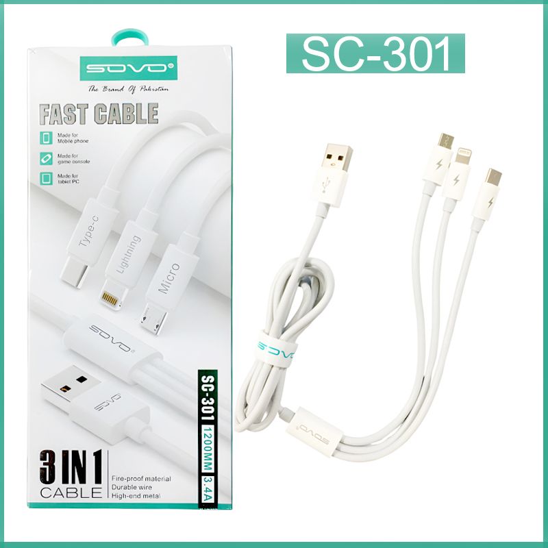 Sovo High Quality 3 in 1 Charging Cable