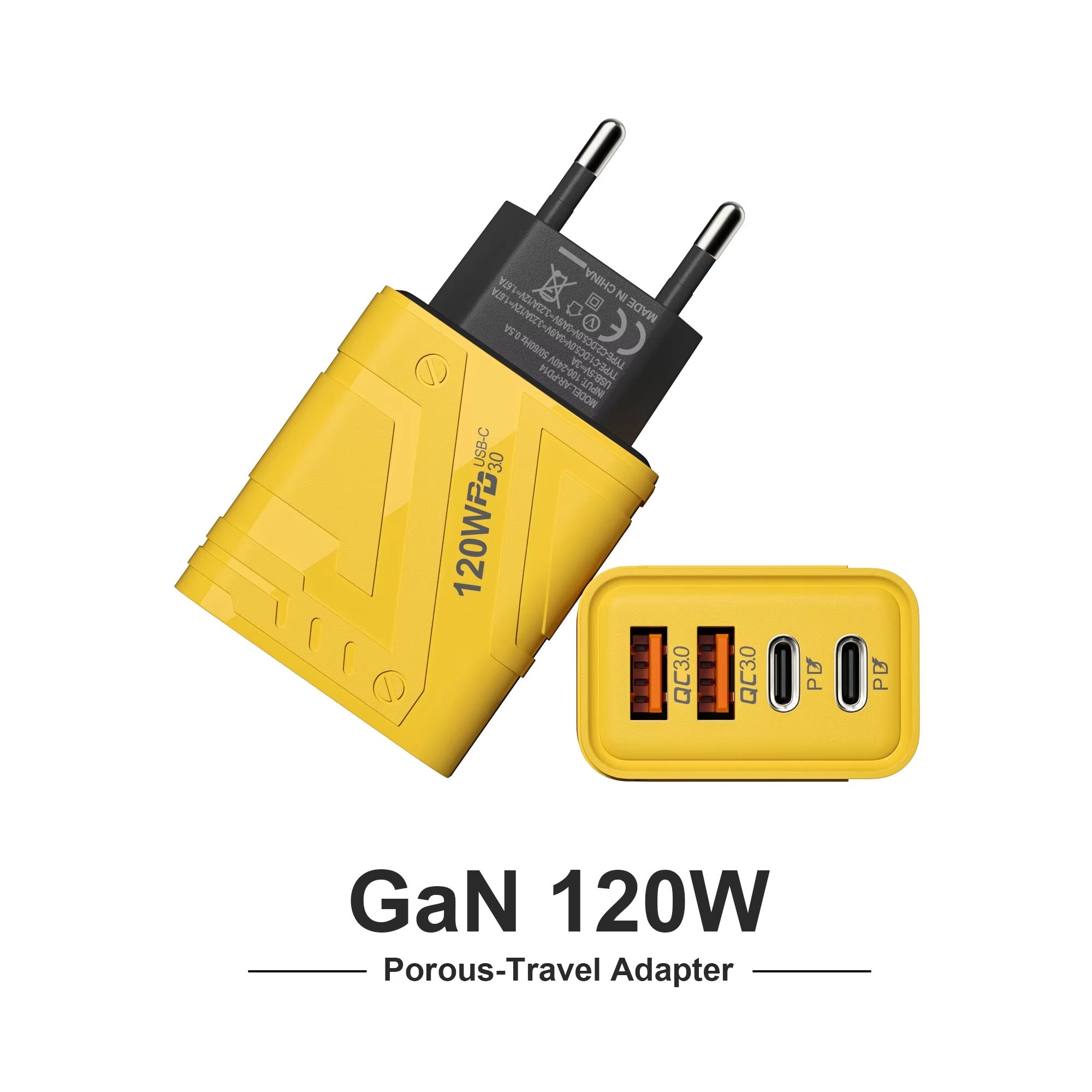 120W Fast Power Adapter Wall Charger 4 in 1 Port